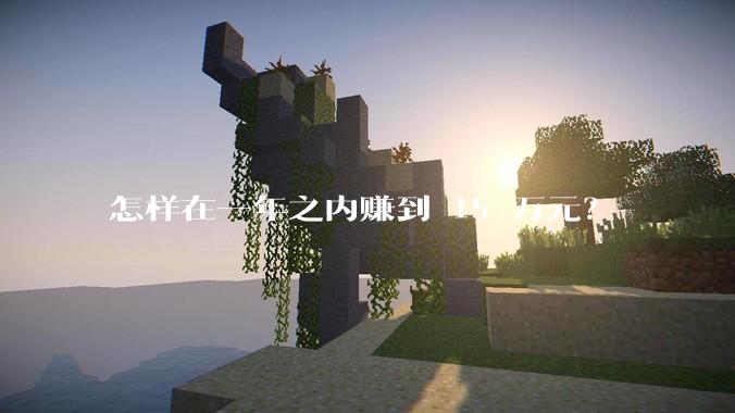 怎样在一年之内赚到 15 万元？